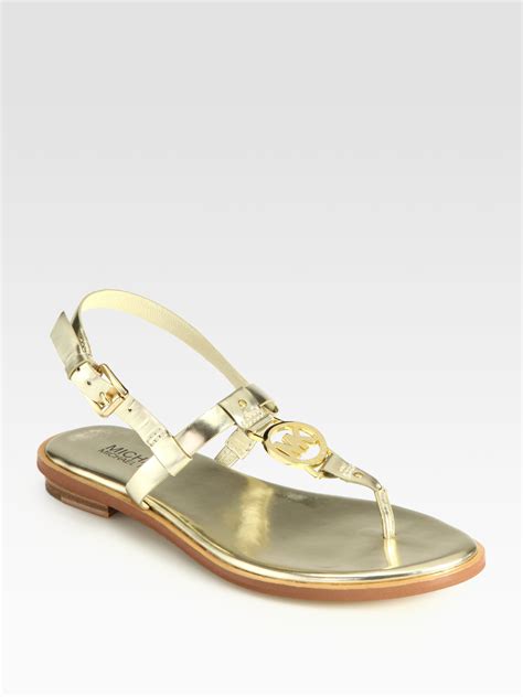 macys michael kors gold sandals|macy's Michael Kors sandals clearance.